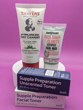 4pc Thayers Klairs Soap & Glory Cleanse & Tone Skincare Bundle New/NIB/Sealed
